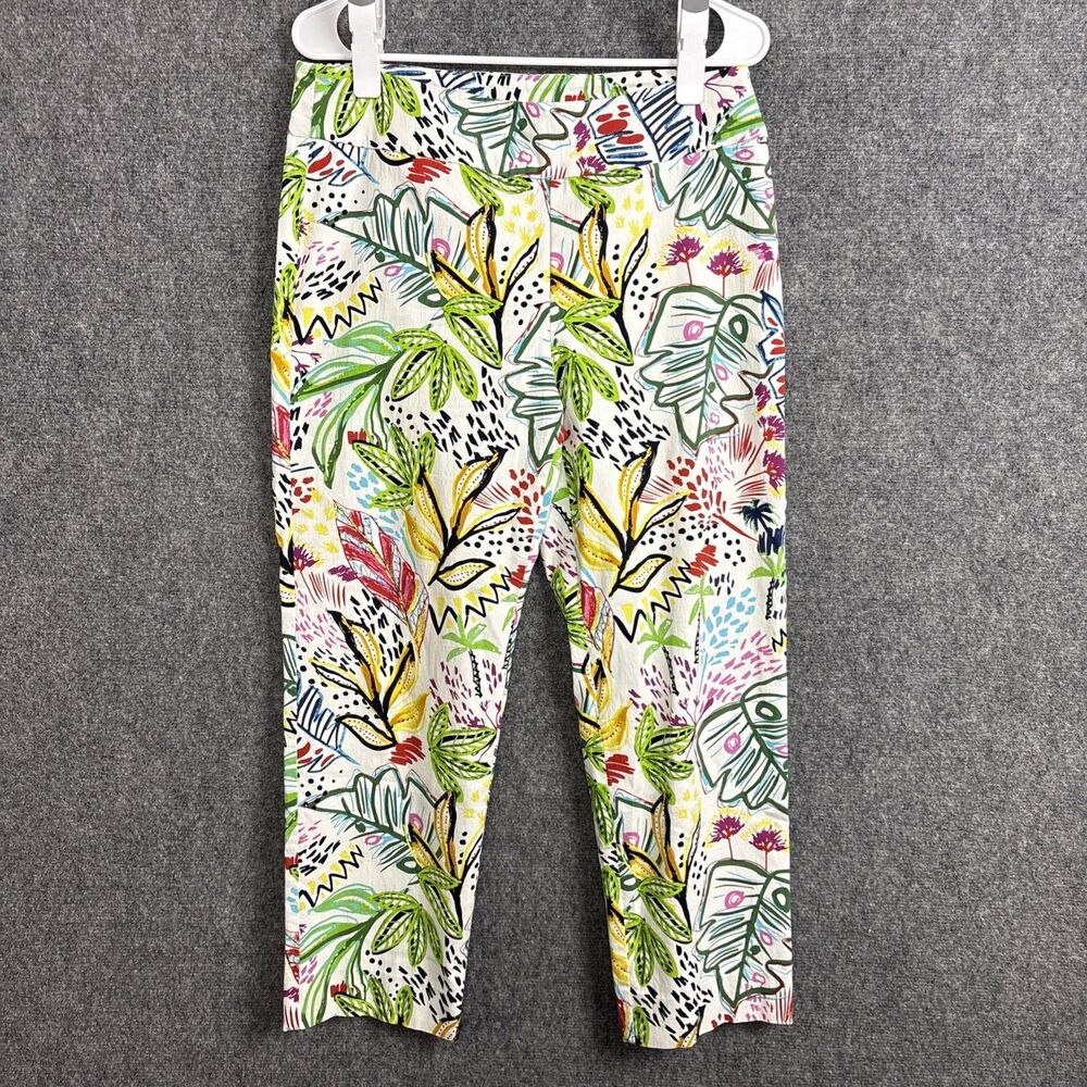 Joseph Ribkoff Dress Crop Pants Womens Size 14 Floral Vacation Cruise Tropical